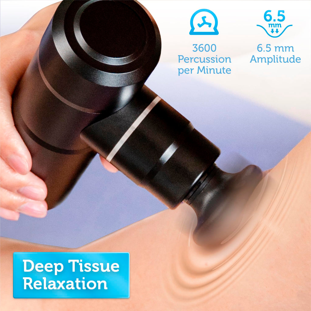 COMFIER Mini Massage Gun, Deep Tissue Muscle Massager for Pain Relief, Lightweight Percussion Massage Gun with 4 Massage Heads, Handheld Back Massager, Christmas Gifts for Men Women