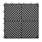 Jocoevol 60-Pcs Interlocking Tile, Indoor/Outdoor Drainage Interlocking Floor Tiles 11.8" x 11.8", Anti-Slip Waterproof Soft PVC Splicing Flooring Tile for Garage Patio Pool Bathroom, Black