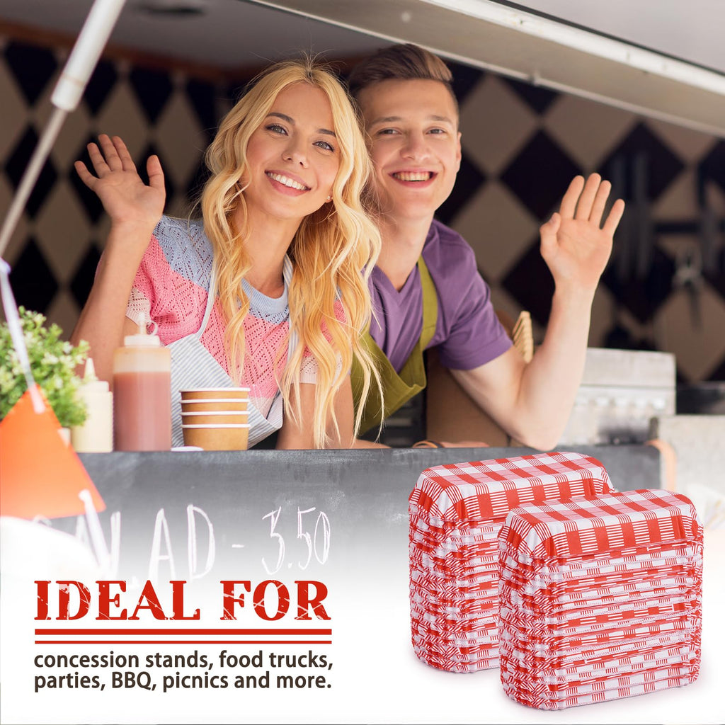 300 Pcs Paper Hot Dog Trays, Small Disposable Hot Dog Boats Fluted to Go Food Holders for Concession Stand, Party, Food Truck (Red)