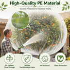 3 Pack 8 x 8 ft Large Fruit Tree Netting Covers with Zipper & Drawstring, Extra Fine Mesh Garden Netting for Blueberry Peach Apple Trees, Protects Fruit from Birds, Squirrels, Deer, Cicadas & Beetles
