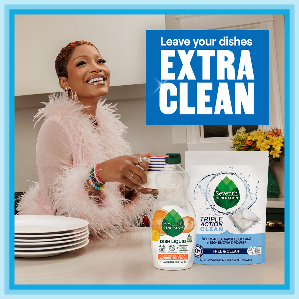 Seventh Generation Dish Liquid Soap Free & Clear liquid soap Pack of 6 Dishwashing Soap Dish Soap for sensitive skin 19 oz