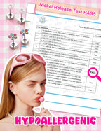 THUNARAZ 16 Pairs Hypoallergenic Earrings for Girls Kids Flat Back Studs