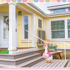 Memorywuu Happy Birthday Porch Goose Outfit Lawn Goose Cloth Costume for 23" Cement Plastic Patio Yard Statue Outdoor(Pink,Tutu Skirt)