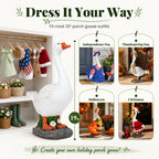 GIGALUMI 19" Porch Goose Statue, Durable Resin Garden Decor Hand-Painted