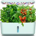 Ahopegarden Indoor Garden Hydroponics Growing System: 10 Pods Kit with LED