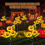 stadeco Halloween Decorations Outdoor, 3 Pack Solar Scary Skull Sunflowers Lights,Waterproof Solar Flowers Lights Garden Decor for Halloween Yard Patio Lawn Party Decor