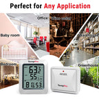 TempPro TP60 Digital Hygrometer Outdoor Thermometer Wireless Temperature and Humidity Gauge Monitor Room Thermometer with 500ft/150m Range Humidity Meter Temperature Indicators (Previously ThermoPro)