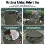 QJXX Pop up Camping Trash can with lid, 24 Gallon Collapsible Garden can