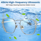 Ultrasonic Cleaner, 48kHz Ultrasonic Jewelry Cleaner Machine for Eyeglasses, Jewelry, Rings, Watch Straps, Dentures and More, Dual Cleaning Modes & 304 Stainless Steel Tank, 400ML Capacity, White