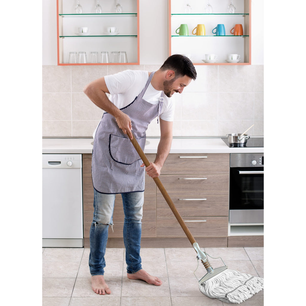 ILOT 59" Mop Spring Commercial Grade Mop Handle Pack of 2 Industrial Strength Wooden Handle Wet Mops for Floor Cleaning Heavy Duty (Mop Heads Not Included)