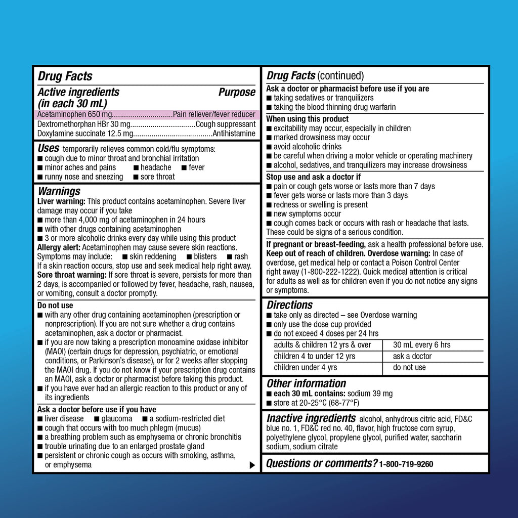 Amazon Basic Care Nighttime Cold & Flu Relief Syrup, Cherry, 8 fl oz (1-Pack)