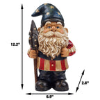 Better Office Products Garden Gnome Statue, 12" Height, Handcrafted Waterproof, UV-Resistant Polyresin Lawn Patio Porch Ornament Decoration (Yankee Doodle Patriot)
