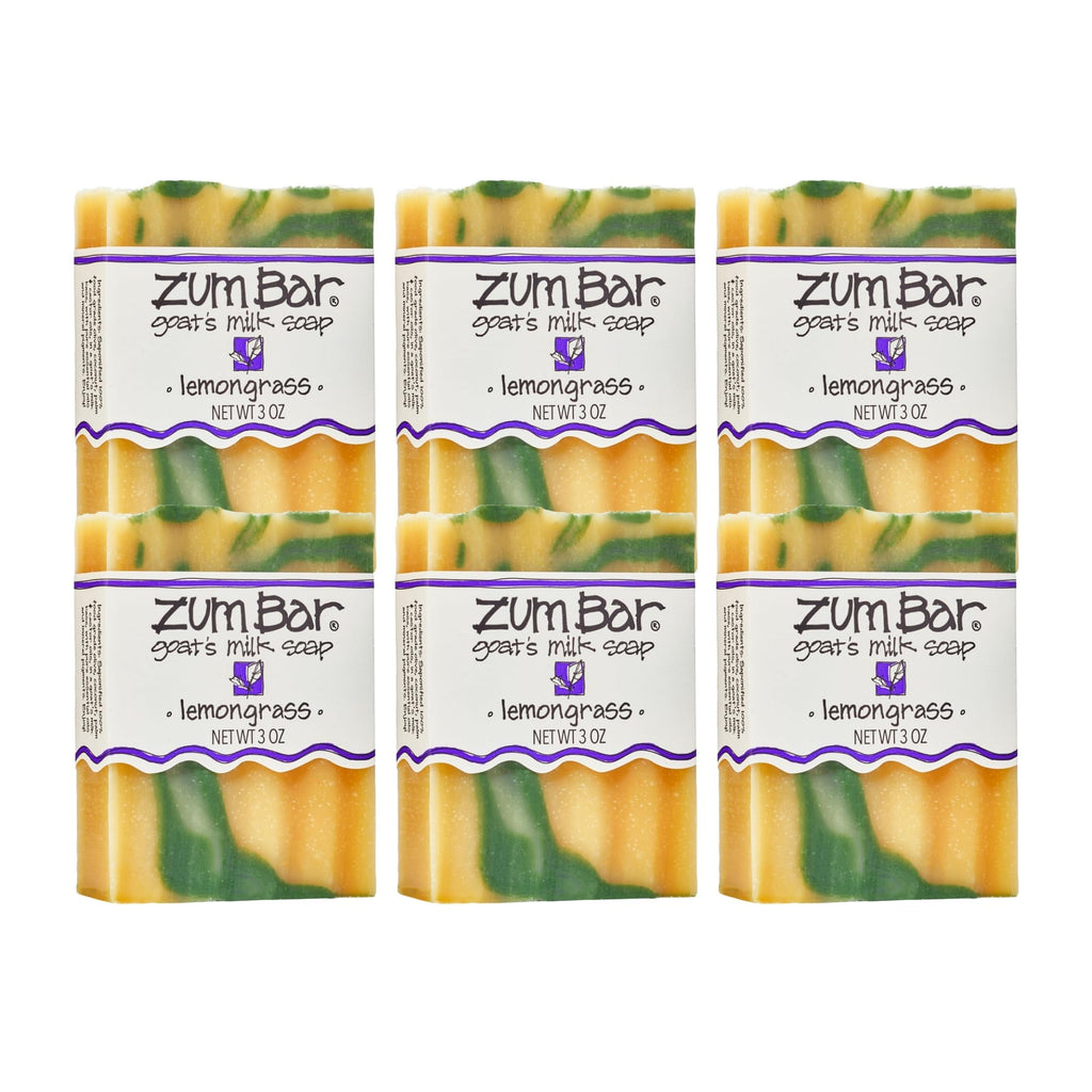 Zum Indigo Wild Goat's Milk Soap Bar - Bar Soap for Hands & Body Made with Essential Oils - 3 oz - Lemongrass (6 Pack)