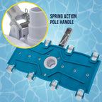 U.S. Pool Supply 14" Manual Pool Vacuum Head for Inground Pools, Flexible, Weighted - 6 Weights, Swivel Hose Connection 1.25" or 1.5", Aluminum Pole Handle - Accessory Attachment, Clean Remove Debris
