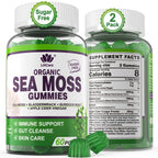 (2 Pack) Sea Moss Gummies - Irish Sea Moss Gummies for Adults & Kids - Advanced Superfood Seamoss Supplement + Bladderwrack, Burdock Root Extract，ACV for Daily Immune, Gut Cleanse, Vegan, Sugar Free