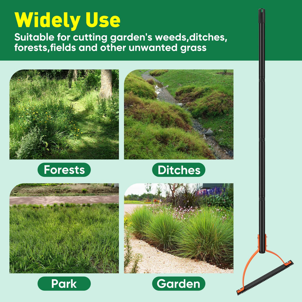 BlumWay 60 INCH Weed Grass Cutter, Double-Edged Serrated Sharp Steel Blade
