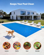 VEVOR Solar Pool Cover, 36 x 18 ft Rectangle Pool Bubble Cover, 8 Mil Pools Solar Blanket with Bubble & PE Material, Daytime Heat Absorption, Nighttime Heat Retention, Heat Retaining Solars Covers