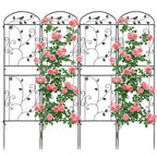 4 Pack Garden Trellis for Climbing Plants, 71 x 20 inch Rustproof Heavy Duty Metal Trellis for Climbing Rose Vine Clematis, Perfect for Premium Patio Decor & Luxury Outdoor Garden Design, Silver Gray