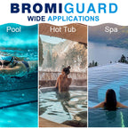 BROMIGUARD 1.8 Lbs Spa Bromine Tablets 1 Inch for Spa Hot Tub Chemical Sanitizer | Pre-Stabilized 1" Brominating Tablets for Pools | Less Chlorine Odor Bromine Tabs 1.8 Pounds