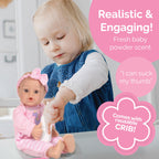 Adora Sweet Baby - 11” Soft & Cuddly Baby Doll, Realistic Features, Gentle Scent, Machine Washable, Lightweight & Easy to Hold | Adorable Playmate (Girl Dino)