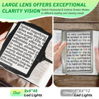 Hands-Free Floor Magnifying Glass with Light and Stand 48-LEDs Lighted Magnifying Lamp with 360° Flexible Gooseneck for Reading Close Work Repair Crafts