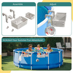 【2026 Upgrade】2-Pack Poolside Storage Basket with Cup Holder, Above Ground Pool Accessories, 3-in-1 Swimming Pool Hanging Storage Baskets to Organize Cups & Towels, Fits 3 Inch or Less Top Rail(Beige)