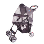 FOURPAW Full-Window pet Stroller 4 Wheels for Cats & Dogs, with Storage Basket,Cup Holder, Travel Puppy/Cats Stroller.