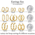 Yesteel Rose Gold Hoop Earrings, Rose Gold Plated Earrings for Women
