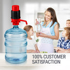 HotFrost Manual Water Pump for 5 Gallon Jug & Bottle – Non-Electric 5 Gallon Water Dispenser, Universal Hand Pump with 3 Adjustable Tubes, 53mm Screw Top Adapter, Spout Cap & Cleaning Brush, BPA-Free