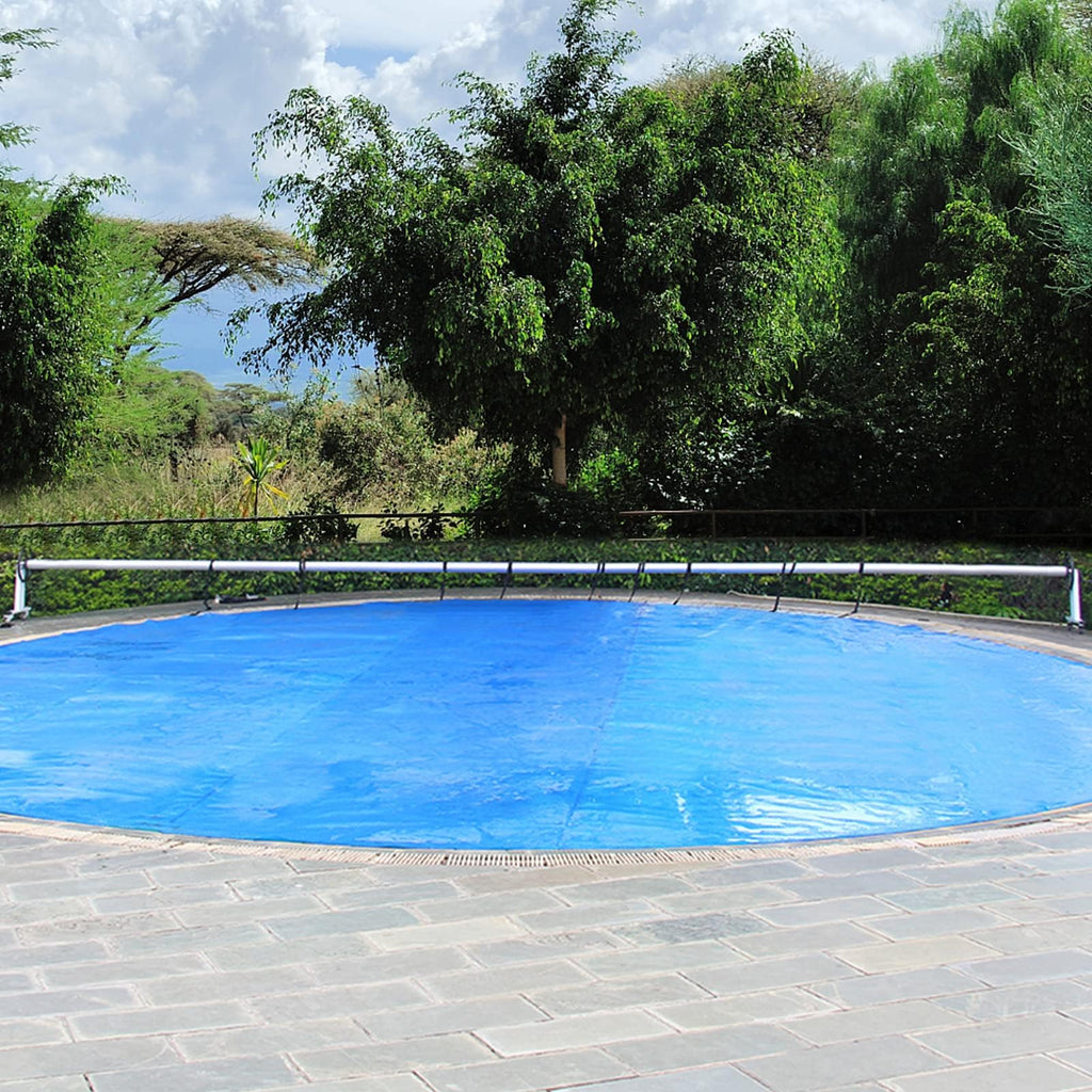 Goplus Pool Cover, 12 x 24 FT Solar Blanket 12 Mil with Carrying Bag for In-Ground and Above-Ground Swimming Pools, Rectangle Hot Tub SPA Thermal Blanket, Blue Bubble