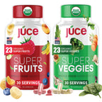 Juce Original Formula - Organic Super Fruit & Veggies Supplement - Gluten/Gelatin Free, Soy Free & Vegan- Reds & Greens Superfood Capsules- 23 Fruits & 23 Vegetables (180 Count)- By Terra Kai Organics