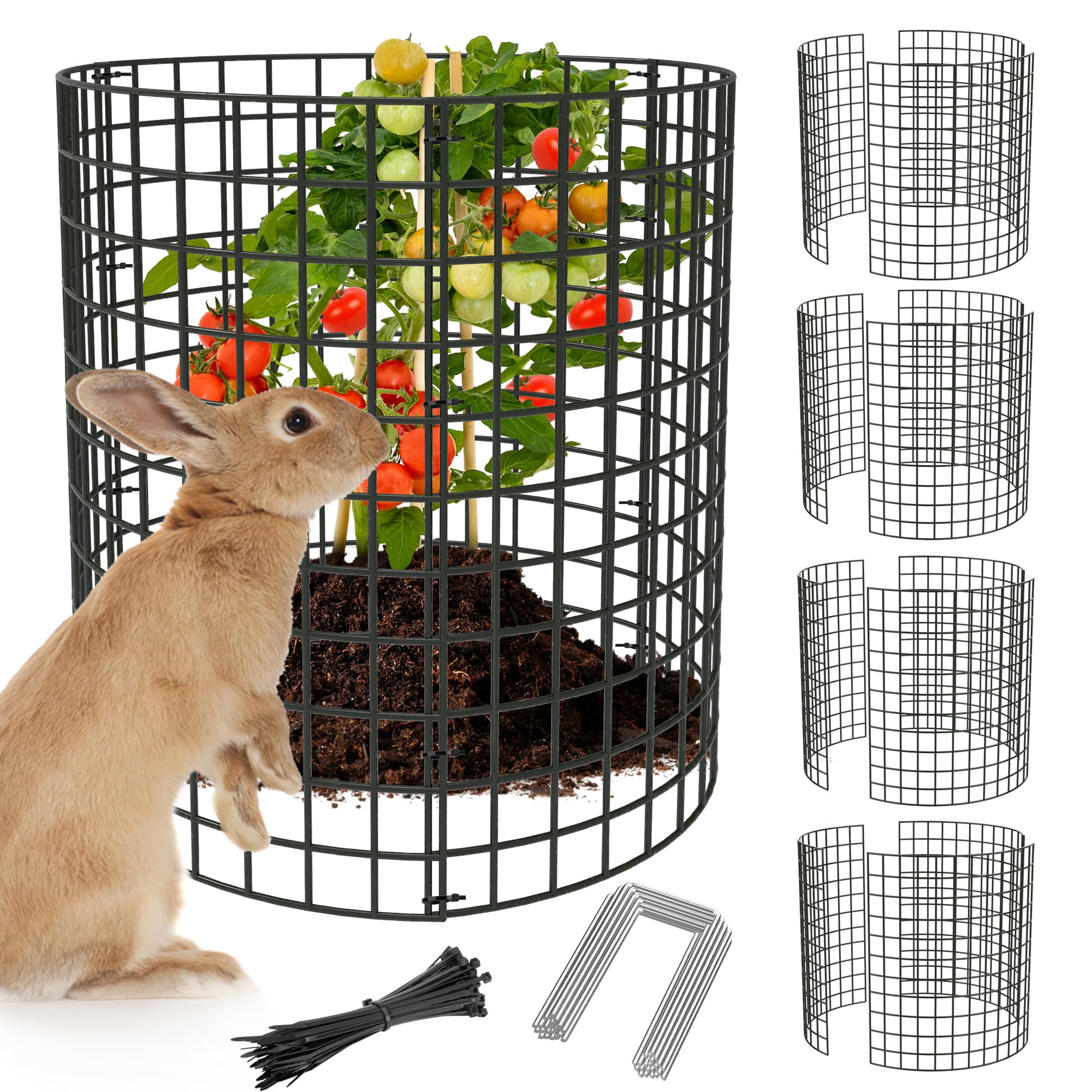 UNIFAMILY 12 Pcs Plant Protectors from Animals, 16x12IN Metal Plant Cage to Keep Animals Out, 4 Pack Garden Cages to Keep Animals Out, Garden Protection for Vegetables Chicken Wire Cage for Plants