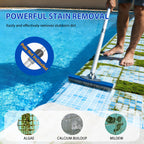 10-Inch Pool Brush Head - Combo Nylon & Stainless Steel Wire Bristles, Heavy Duty Metal Pool Brush for Extra Scrubbing Power, for Cleaning Inground Pool Tiles, Concrete, Walls, Floor, Steps, Corners