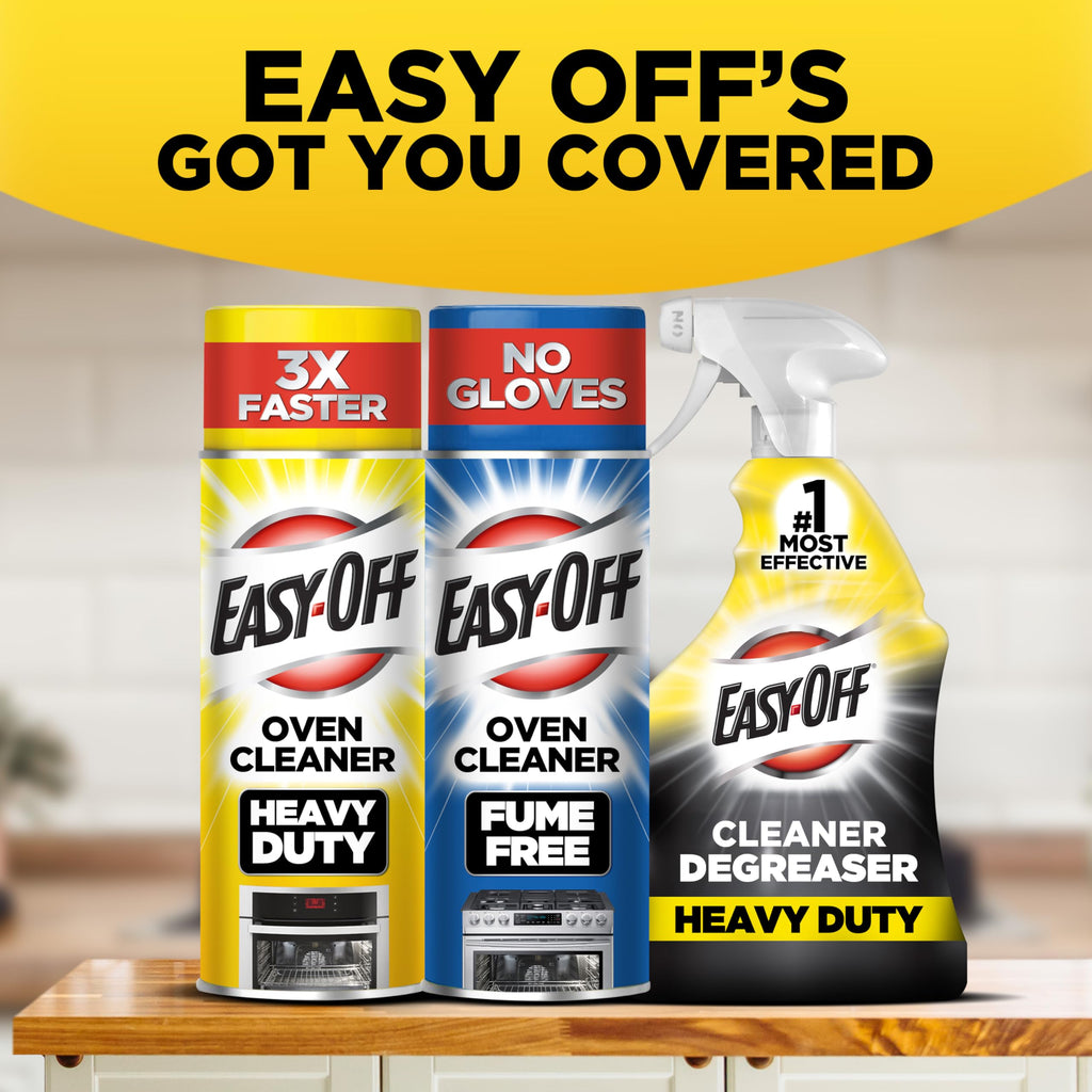 Easy-Off Heavy Duty Oven Cleaner Foam, Removes Grease & Burned-On Food, For Ovens, Grill Grates & More 14.5oz