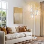 GHOOCEMLUX Dimmable Floor Lamp, Farmhouse Standing Lamp with Elegant Metal Cages, Industrial Tall Tree Floor Lamps for Living Room, Bedroom, Study Room, Office, 2000LM LED Bulbs Included -68", Silver
