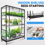 JESLED Indoor Greenhouse with Grow Light, 35.4x13.8x59IN