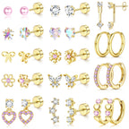 Surgical Steel Flat Back Earrings-Hypoallergenic Earrings for Girls Women