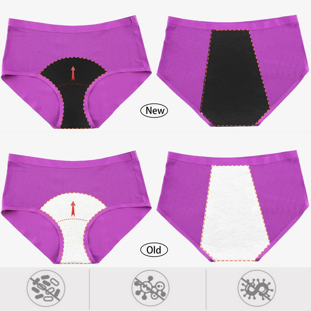 WBEAUTALLOVE Womens Mesh Period Panties High Waisted Menstrual Leak Proof Underwear Incontinence Protective Briefs(H-4-5-1,XX-Large)