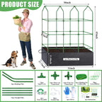66x65x18 Inch Cucumber Trellis for Raised Bed - with 61 Gallon Grow Bags, Garden Trellis for Climbing Plants Outdoor with Climbing Net and Plant Support for Cucumber, Tomato, Vegetable, Grape, Vine