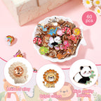 Hoteam 60 Pcs Cute Enamel Pins for Backpack Cartoon Animals Lapel Brooch Bulk Funny Trading Pins Bulk for Hat Clothes Cute Vbs Party Favor Gifts Decorations