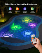 Solar Floating Multicolor Pool Lights with Remote Timer Waterproof Lamp 9 Fixed Adjustable Color for Family Night Swimming Security Lighting, Use to Yard, Garden, Outdoor Inground Pool, Ponds, Hot Tub