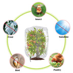 4 Pcs Insect Bird Barrier Tree Net with Drawstring, 4.9 x 3.2 Ft Garden Bird Netting Plant Cover, Fruit Tree Netting for Protect Plants Fruits Flowers from Insect Bird Eating
