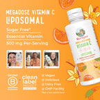 MaryRuth's Megadose Liquid Vitamin C Liposomal | 500 mg Per Serving | Ultra Absorption | Immunity | Antioxidant Support | Collagen Formation | Vegan | Gluten Free | Sugar Free | 7.6 Oz | 30 Servings