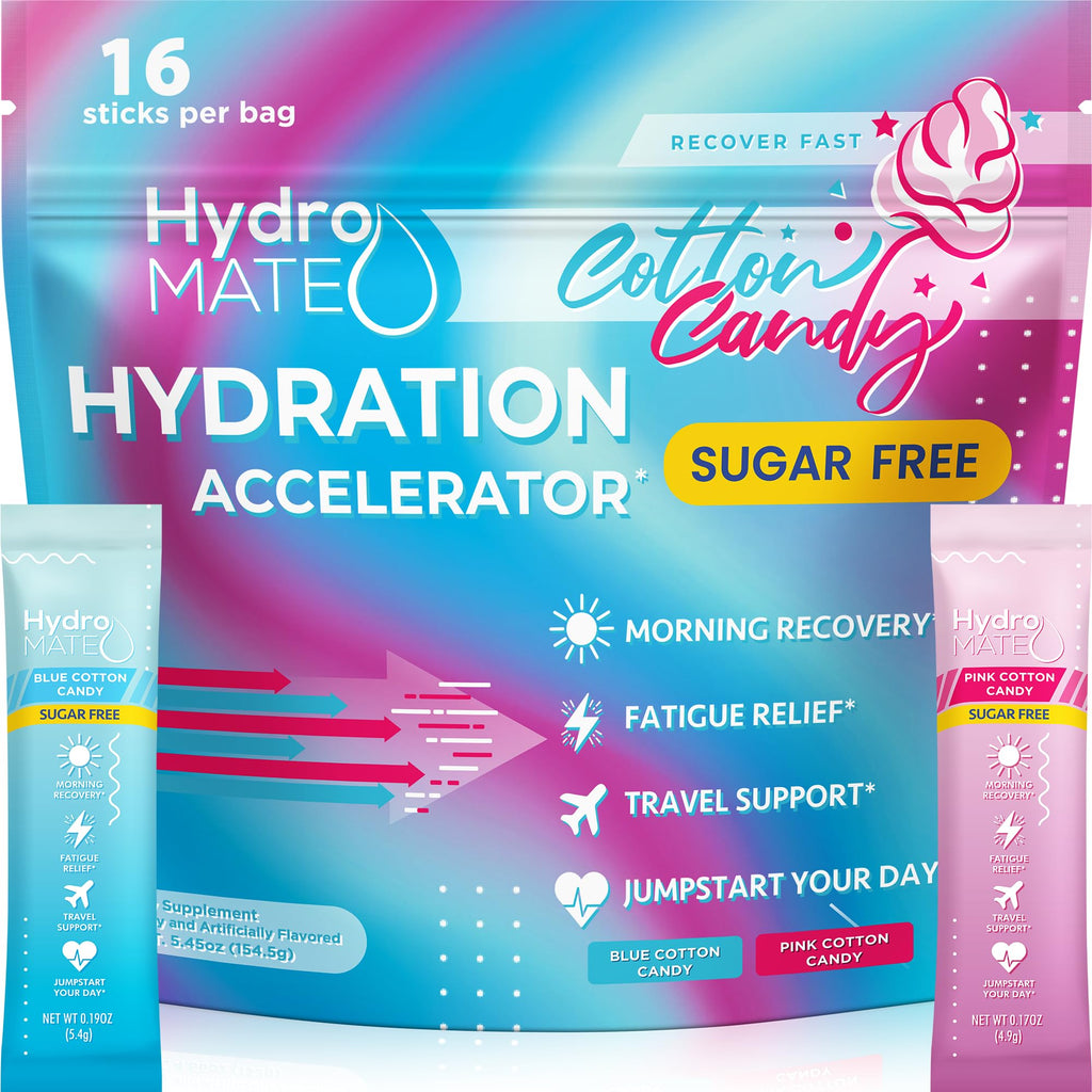 HydroMATE Electrolyte Powder Low Sugar Chocolate - 16 Sticks Instant Hydration Accelerator Drink Mix for Fast Recovery to Boost Energy - Supports Hydration on Keto Diet & Party Recovery