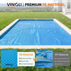 VINGLI 16Mil Solar Pool Cover for Inground Pools, Heat Retaining Solar Covers Blue, 12x24FT Rectangle Solar Pool Cover, Solar Blanket for Inground Pool, Blue (12' x 24')
