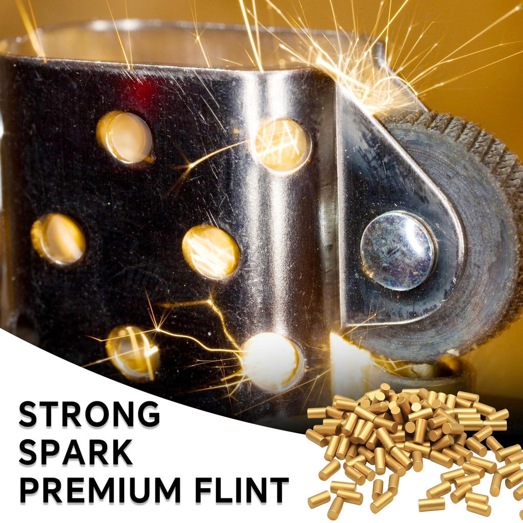 JINMUNIC Flint and Wick Replacement Set-Upgraded Lighter Repair Kit for Fluid Lighter & Insert(Metal Gasket,Wick with Needle,Spring,Cotton Balls,Flint & Screw Tool)