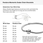 PANDORA Moments Logo Barrel Clasp Snake Chain Bracelet - Compatible Moments Charms - Sterling Silver Bracelet for Women - Gift for Her - 7.9"
