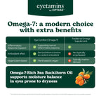 eyetamins® by OPTASE® Eye Comfort™ - 60 Softgels - Eye Doctor Recommended - an Omega-Based Eye Supplement formulated to Support Moisture Balance and Eye Comfort from Within. Plant Based Soft gels.