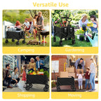 Collapsible Wagon with Wheels, Portable Wagons Carts Foldable, Folding Wagon Cart for Groceries, Sports Garden Shopping Utility Wagon