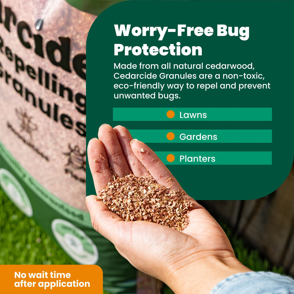 Cedarcide Original Cedar Granules – Cedar Chips for Home & Garden | Repels Ants, Aphids, Spiders, Mosquitos | Smells Great & Easy to Use | 1 Bag (8 lbs)